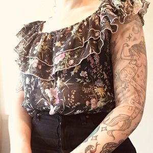 Vintage Sheer Floral Blouse